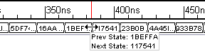 Tool tip shows bus states on either side of a transition