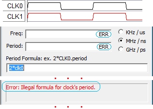 Clock Formula Error Display