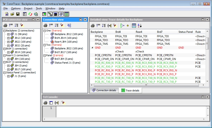 SynaptiCAD-HDLWorks ConnTrace Main Page