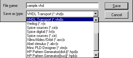 formats supported for export