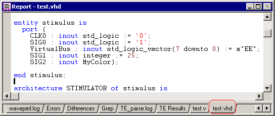 report_vhdl_code